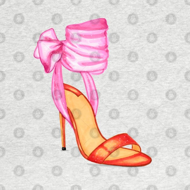 Pink Orange Women's Open Toe Heels by Svetlana Pelin